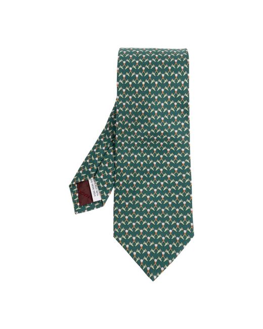 Ferragamo Club Print Seidenkrawatte in Green für Herren