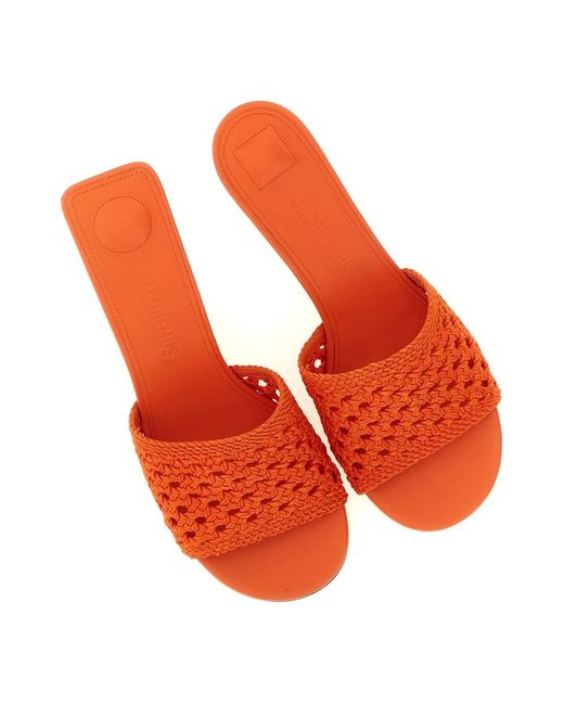 Jacquemus Orange Heeled Mules