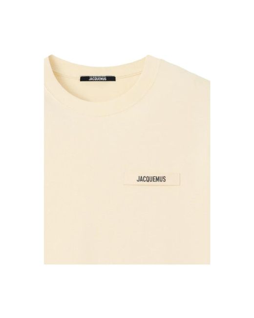 Jacquemus Le T-Shirt Gros Grain in het Natural voor heren