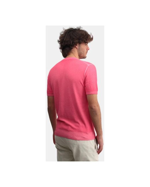 Kangra Weiches rosa geripptes shirt in Pink für Herren