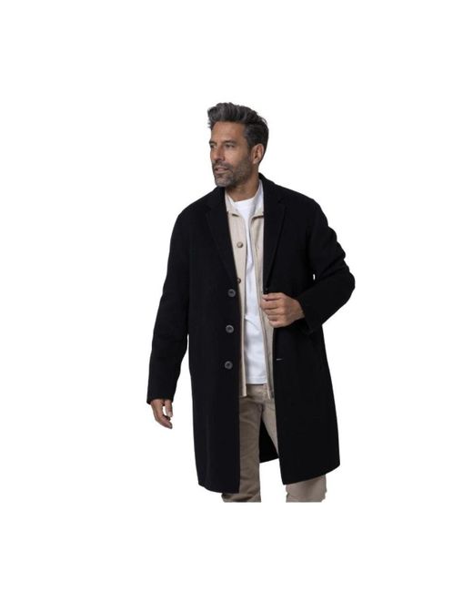 Herno Schwarzer wollmantel, gerader schnitt in Black für Herren