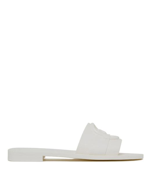 Slides blancas con correa 3d Moncler de color White