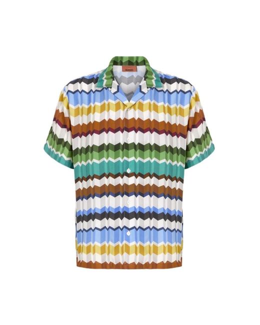 Missoni Blue Short Sleeve Shirts for men