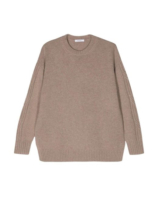 Round-Neck Knitwear Max Mara de color Brown