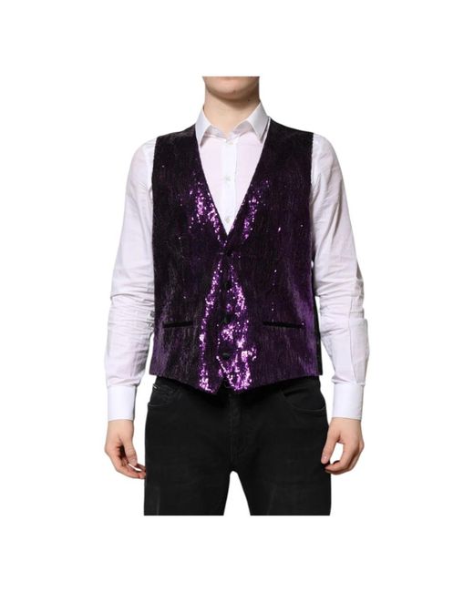 Dolce & Gabbana Blue Waistcoats for men