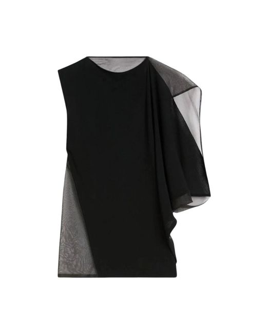Sportmax Black Geranio Asymmetrical Top