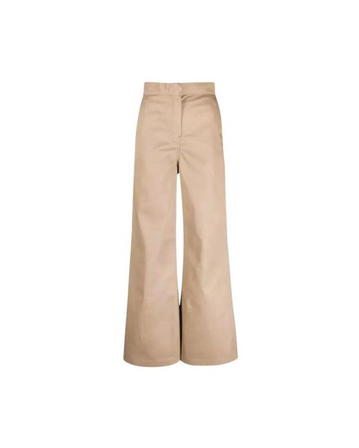 Palm Angels Natural Wide Trousers
