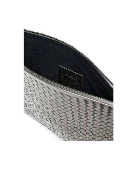 Dragon Diffusion Tassen ,Grijs ,Leer Zilver Metallic Leren Geweven Top Rits Tas in het Black
