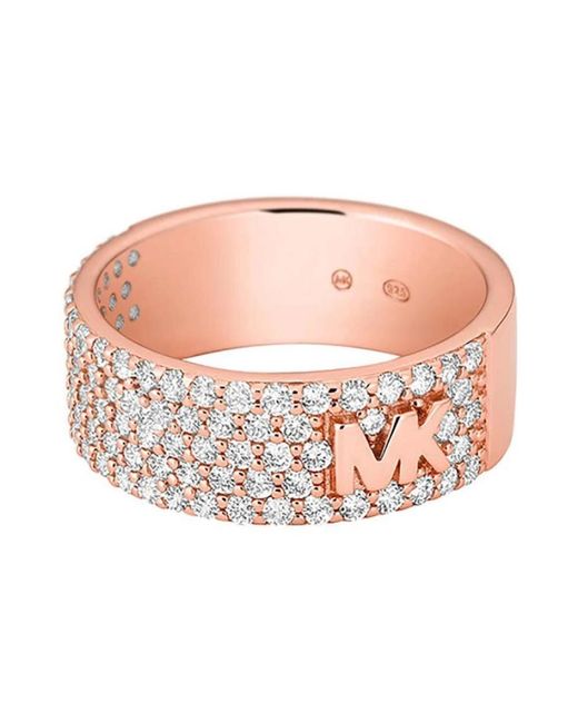 Michael Kors Pink Mott Pavé Logo Ring