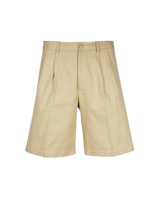 Gucci Pleated cotton bermuda shorts in Natural für Herren