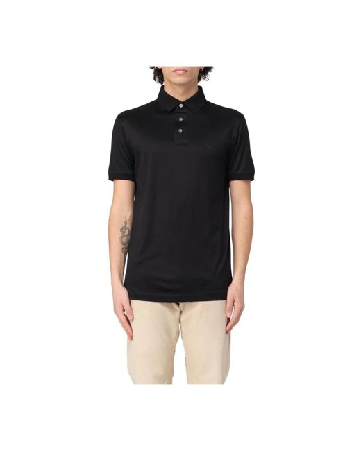 Emporio Armani Black Polo Shirts for men