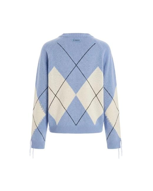 Pinko Blue Round-Neck Knitwear