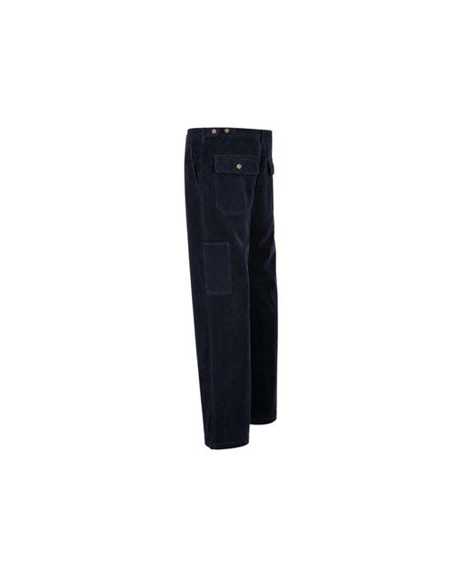 Sebago Blue Straight Trousers for men