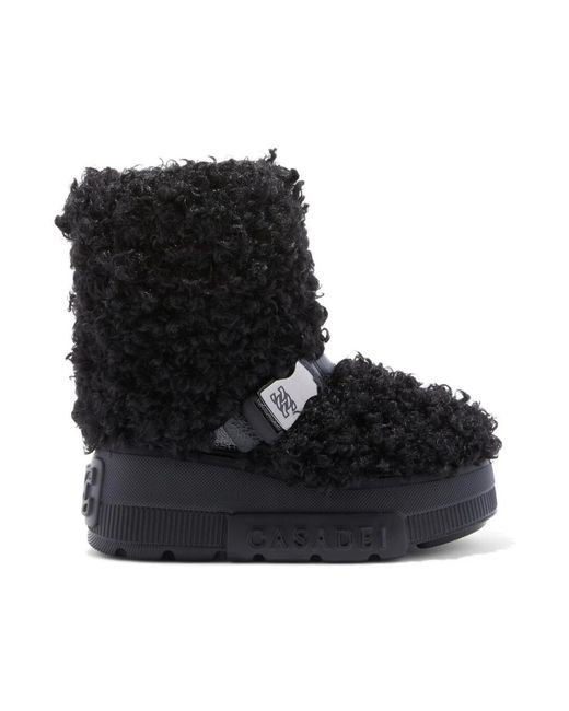 Casadei Black Schwarzer yeti moon boot