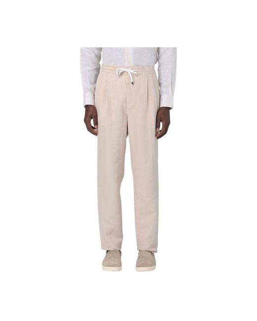 Brunello Cucinelli Blaue Wollhose Stilvolles Handwerk in Natural für Herren