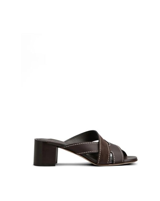 Tod's Brown Heeled Mules