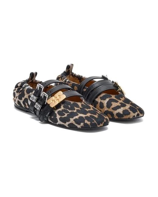 Ganni Black Feminine Buckle Ballerina