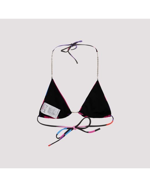 Emilio Pucci Multicolor Schwarz roter bikini bh dreieck design
