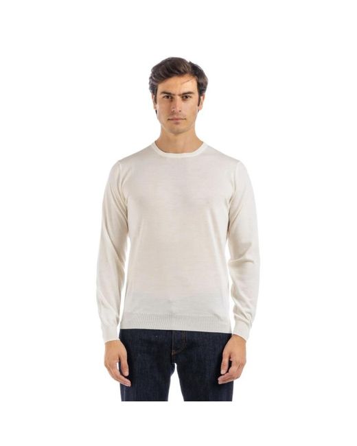 FILIPPO DE LAURENTIIS White Round-Neck Knitwear for men