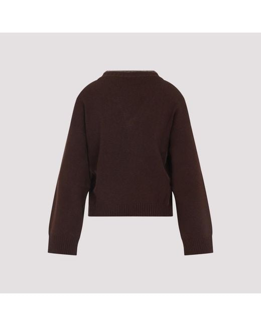 Fabiana Filippi Brown V-Neck Knitwear