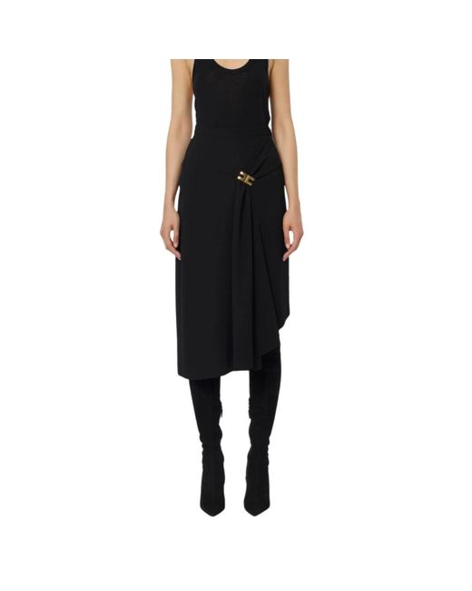 Midi Skirts Elisabetta Franchi de color Black