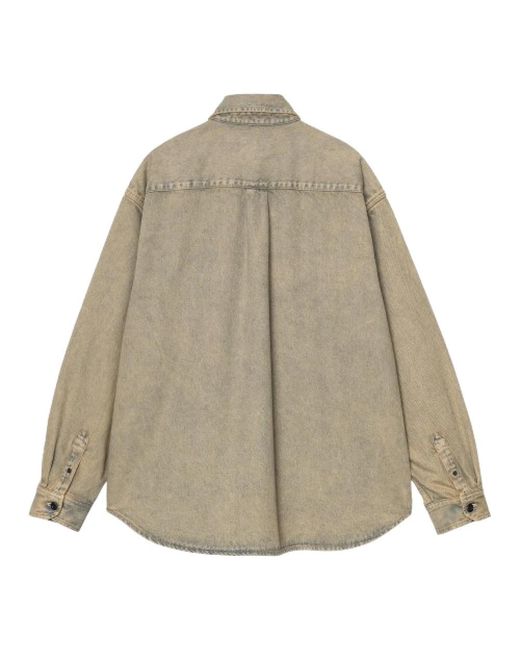 Carhartt Denim Hemdjacke Blau Leder in Natural für Herren