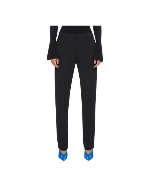 Dondup Broeken ,Zwart ,Polyester Regular-Fit Wool Chino Broek in het Black