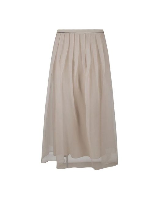 Brunello Cucinelli Gray Midi Skirts