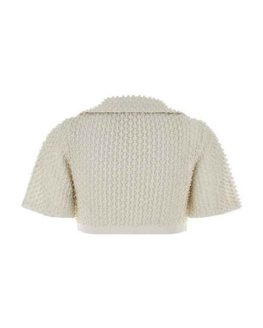 GIUSEPPE DI MORABITO White V-Neck Knitwear