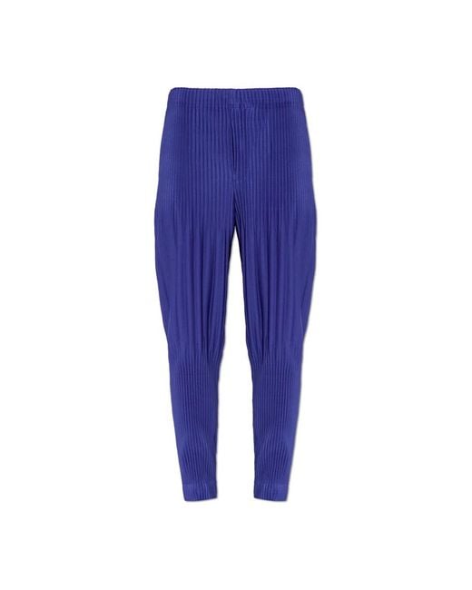 Issey Miyake Blue Slim-Fit Trousers for men