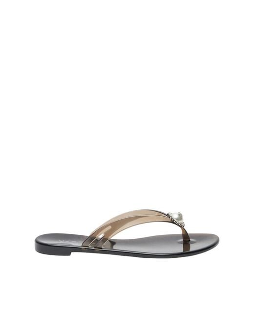 Casadei Black Jelly Thong Sandal