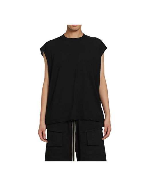 Rick Owens Tower Cropped Tarp T in het Black voor heren
