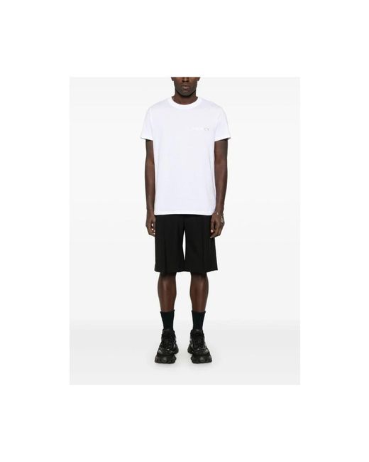 Balmain Tops ,Wit ,Witte Crew Neck Korte Mouwen Shirt in het White voor heren