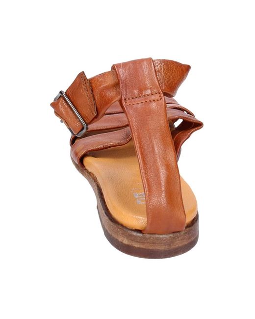 Moma Brown Flat Sandals