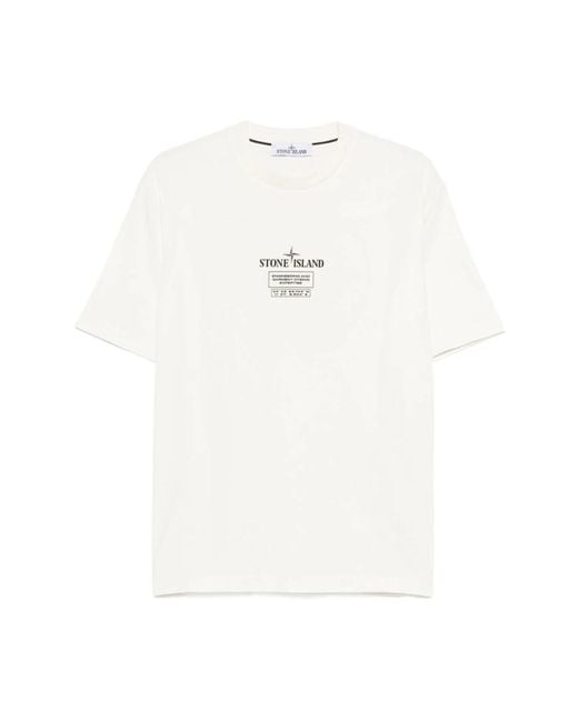 Stone Island White T-Shirts for men