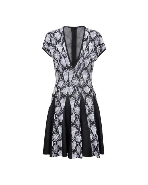Balmain Black Kleid mit schlangenmuster-jacquard
