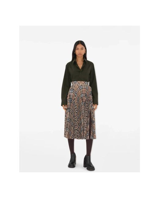 Burberry Plooirok in het Brown