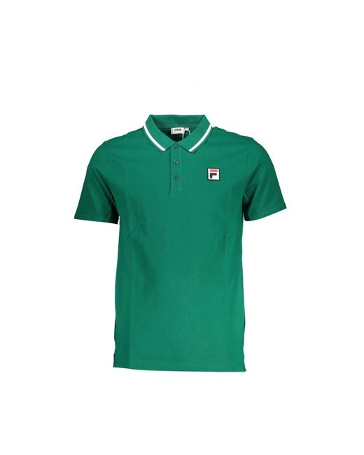 Polo classico in cotone verde di Fila in Green da Uomo