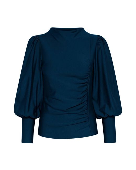Gestuz Overhemden ,Blauw ,Rifa Gz Pofblouse in het Blue
