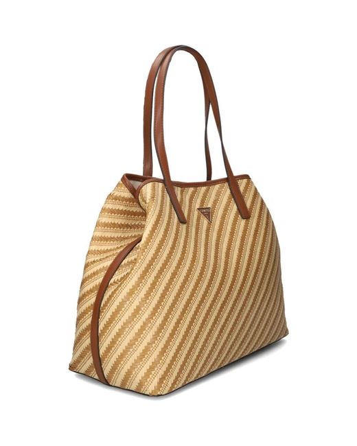 Guess Metallic Braune Schultertasche Vikky Ii Large 2