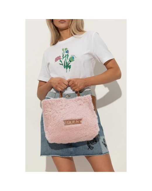 Marni Pink Pelz Handtasche