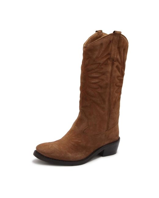 Emanuélle Vee Brown Cowboy & Biker Boots