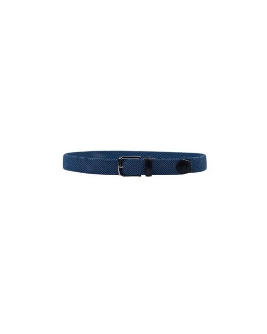 Cintura elastica intrecciata con rifiniture in pelle di Paul & Shark in Blue da Uomo