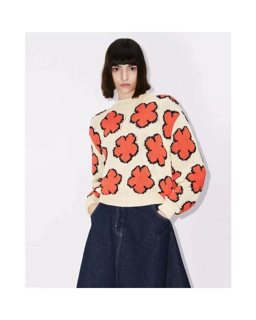 KENZO Red Round-Neck Knitwear