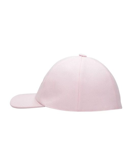 Lanvin Accessoires ,Roze ,Katoen Roze Baseball Katoen Klep Geborduurde Hoed in het Pink