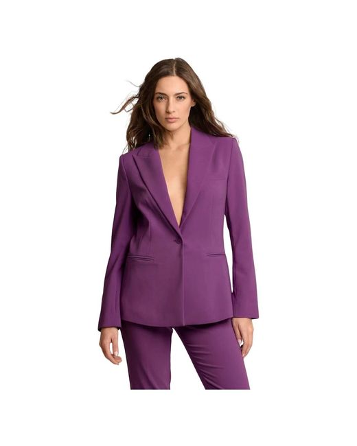 Kocca Jassen ,Paars ,Blazer Voor Elke Gelegenheid Met Enkele Knoop in het Purple