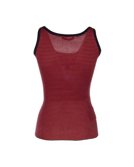 Prada Red Sleeveless Tops