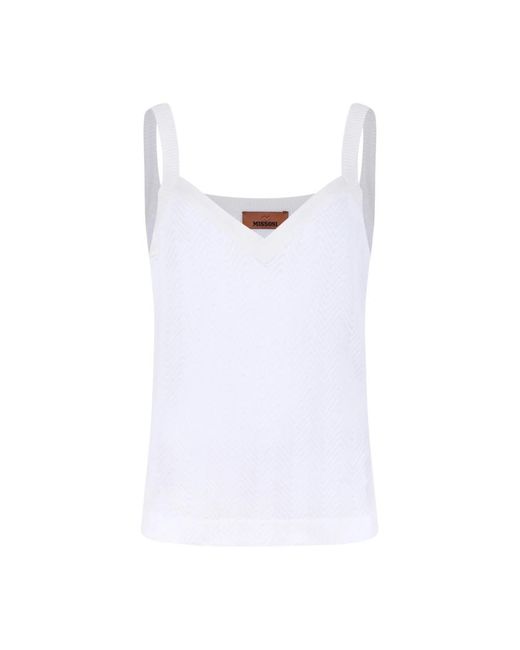 Missoni White Sleeveless Tops