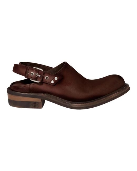 Miu Miu Brown Clogs