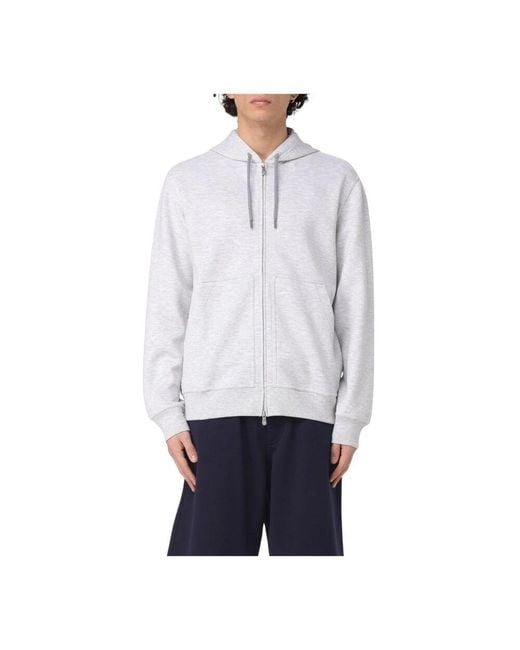 Brunello Cucinelli White Zip-Throughs for men